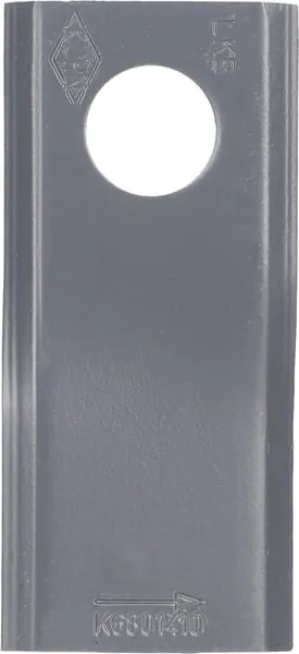 Nůž rotační sekačky rotace vpravo 105 x 48 x 4 mm; otvor Ø 19 mm; vhodný pro Claas; 25 ks/bal.