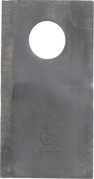 Nůž rotační sekačky rotace vpravo 90 x 50 x 4 mm; otvor Ø 19 mm; vhodný pro Krone; 25 ks/bal.