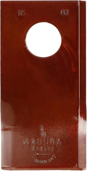 Nůž rotační sekačky rotace vpravo 93 x 47 x 3 mm; otvor Ø 19 mm; vhodný pro Krone; 25 ks/bal.