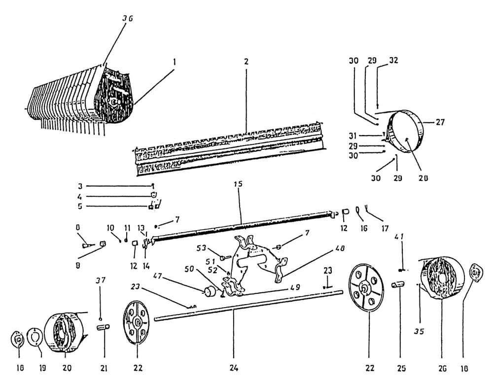 Buben sběrače typ 601.000.04, náhradní díly