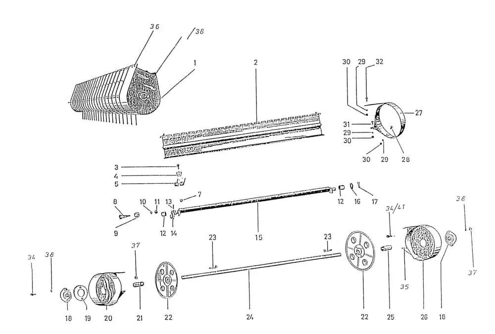 Buben sběrače typ 601.000.11, náhradní díly