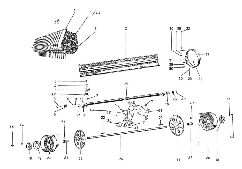 Buben sběrače typ 610.000.10, náhradní díly