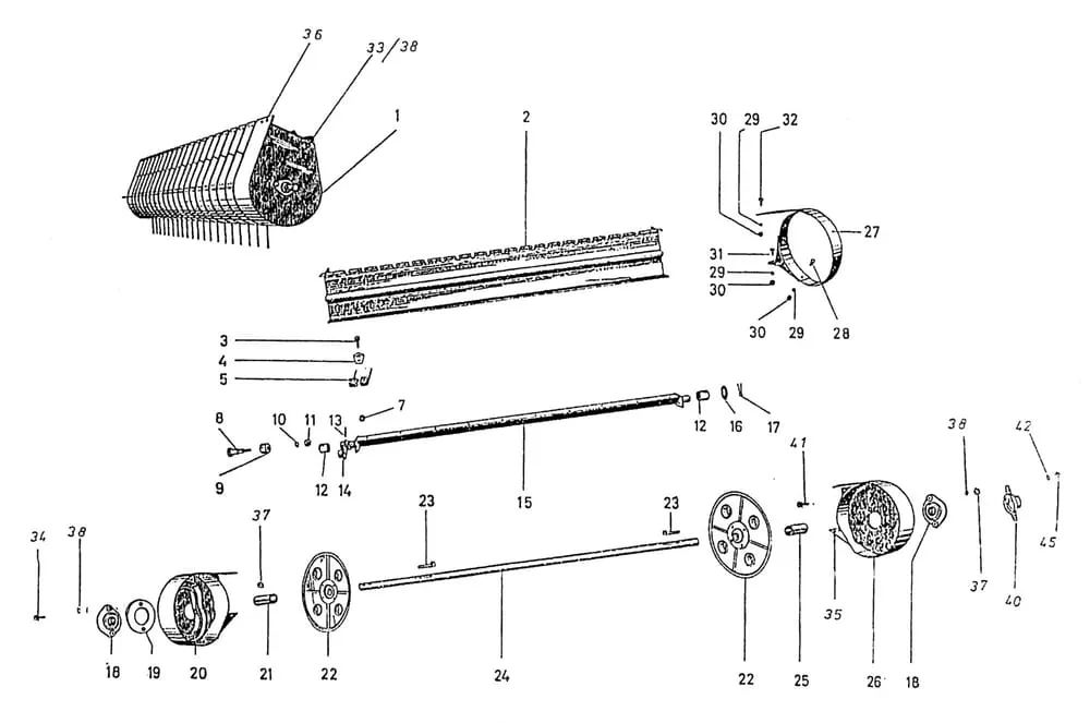 Buben sběrače typ 636.000.01, náhradní díly
