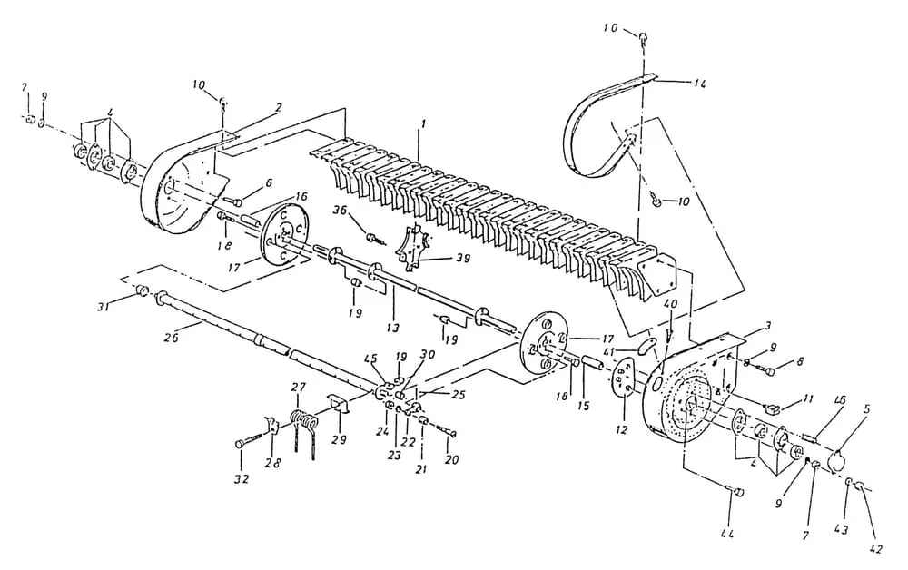 Buben sběrače typ 651.000.09, náhradní díly