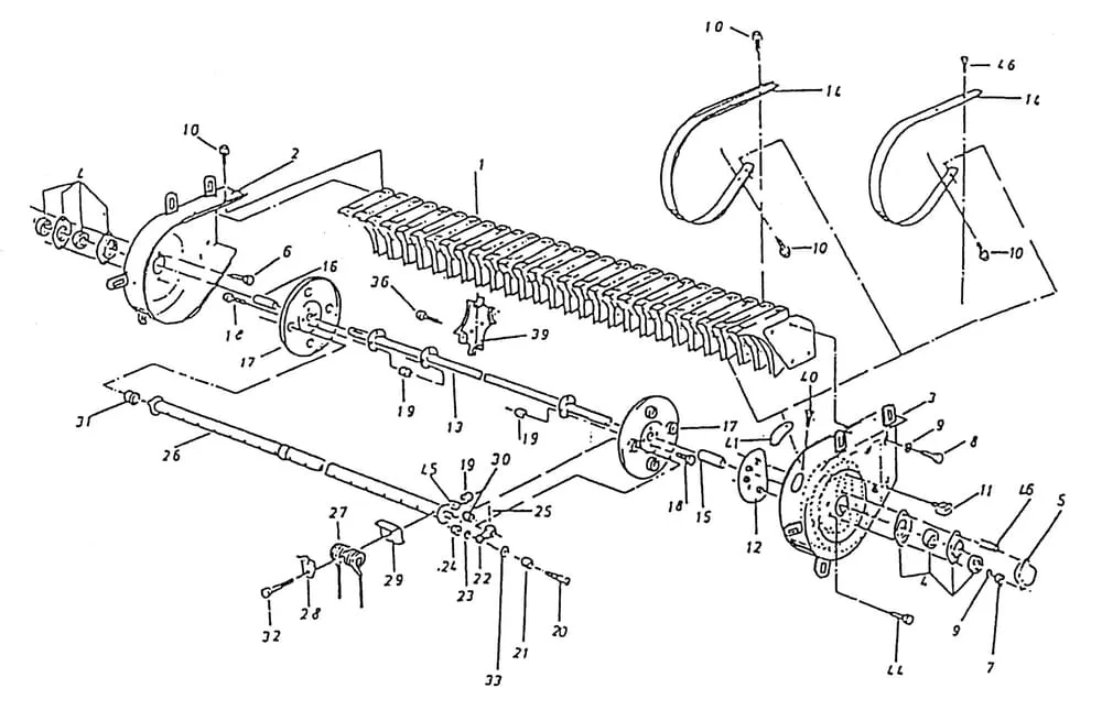 Buben sběrače typ 651.000.14, náhradní díly