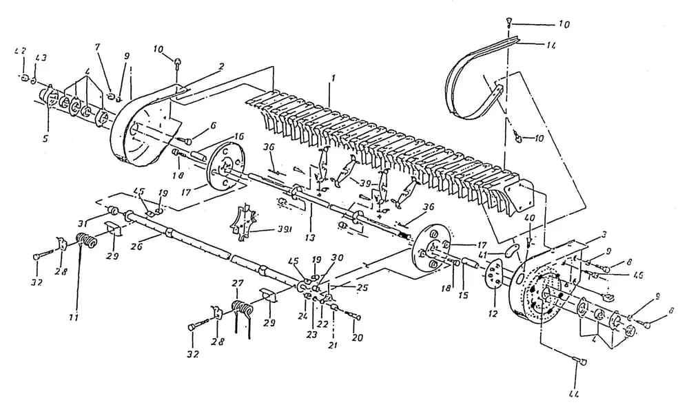 Buben sběrače typ 651.000.15, náhradní díly