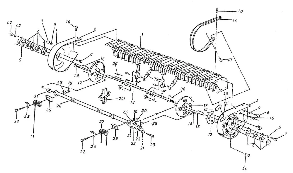 Buben sběrače typ 651.000.20, náhradní díly