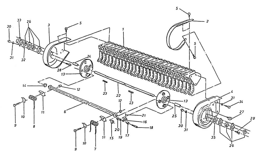 Buben sběrače typ 652.000.01, náhradní díly