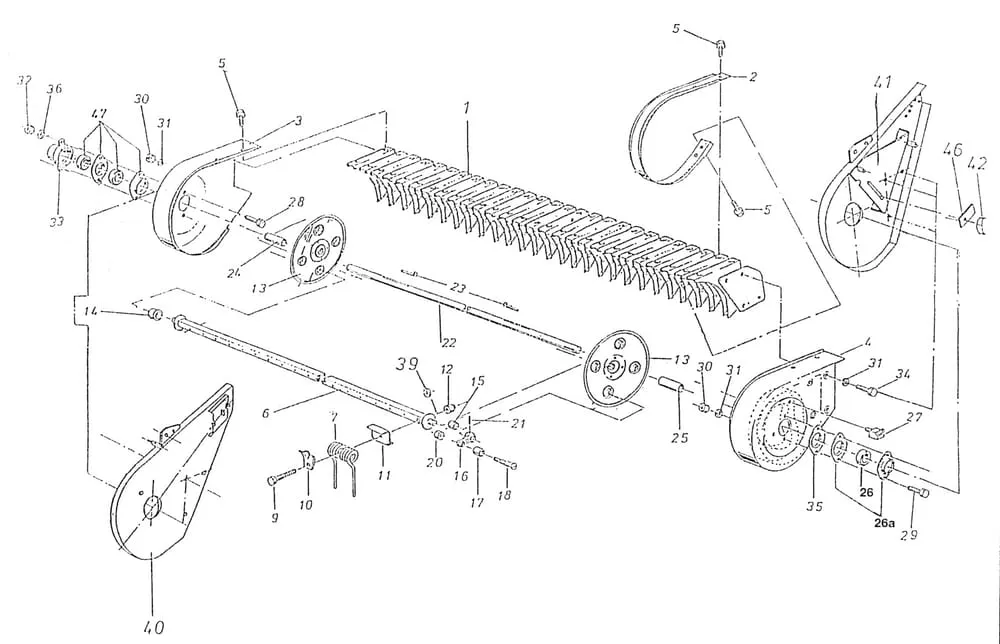 Buben sběrače typ 652.000.06, náhradní díly