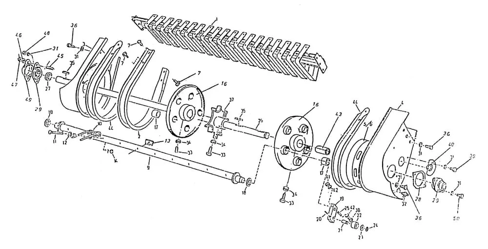 Buben sběrače typ 660.000.01, náhradní díly