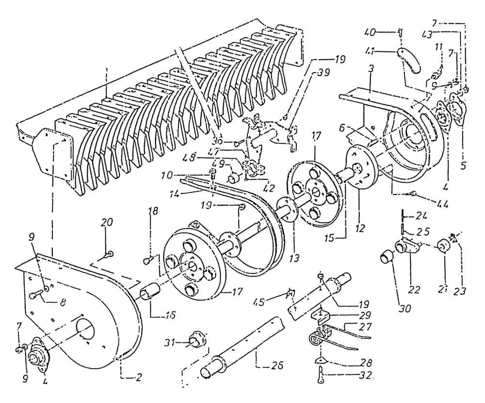 Buben sběrače typ 671.000.02, náhradní díly
