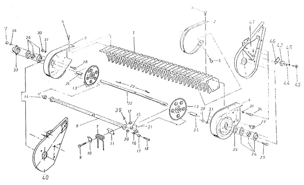 Buben sběrače typ 671.503.56, náhradní díly