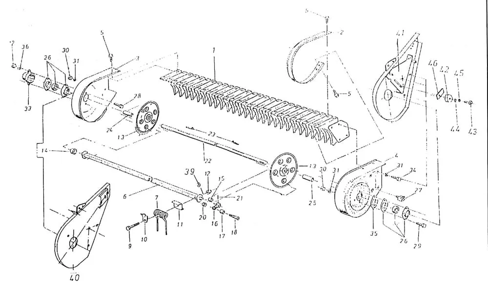 Buben sběrače typ 671.507.15, náhradní díly