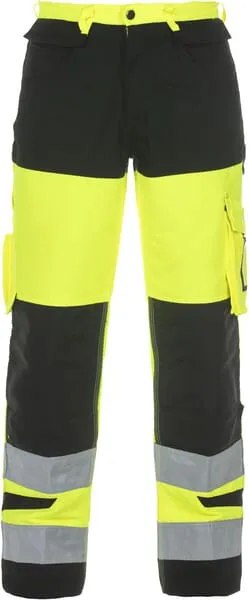 Kalhoty reflexní, žluto-černé