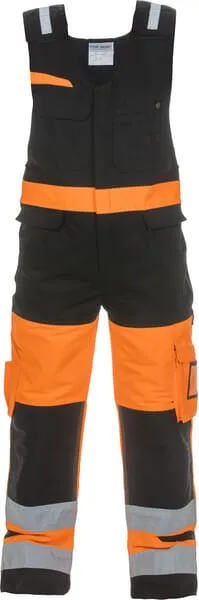 Kalhoty s laclem, reflexní, oranžovo-černé