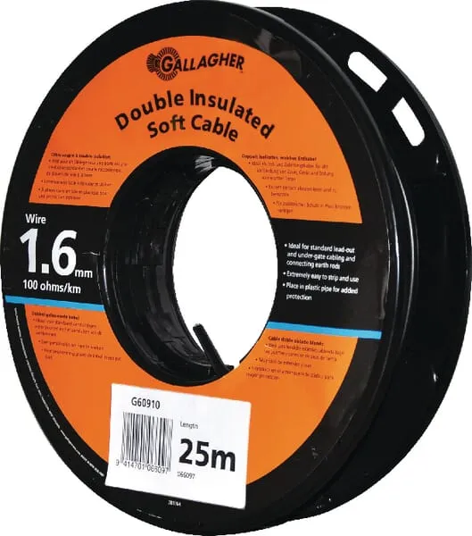 Zem.a napáj.kabel 1,6 mm/25 m