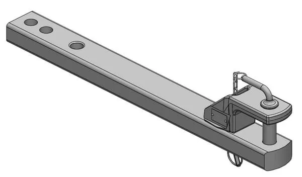 Drawbar 90x50 L857mm Cat. 2 diameter 31,5mm ISO 6489-3