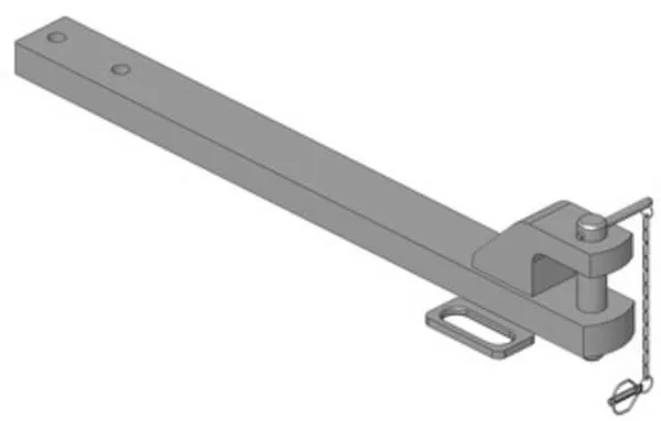 Drawbar 120x60 L1355mm Terrion 7000 Cat. 4 diameter 50mm
