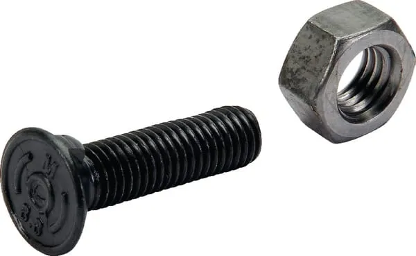 Pluhový šroub s maticí M10x40, 2 nosy, DIN11014 cl. 8.8