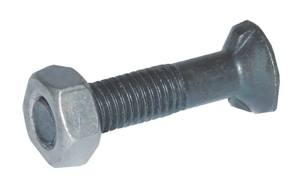 Pluhový šroub s maticí M10x50, 2 nosy, DIN11014 cl. 8.8