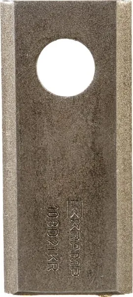 Nůž rotační sekačky rotace vlevo / vpravo 108 x 48 x 3 mm; otvor Ø 21 mm; vhodný pro Galfre / Marangon / New Holland; 25 ks/bal.