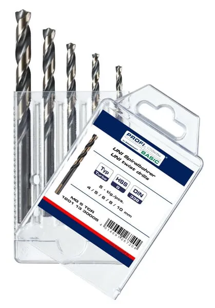 Sada 5 ks vrtáků do kovu s vrtáním proti směru hodinových ručiček HSS-G DIN 338