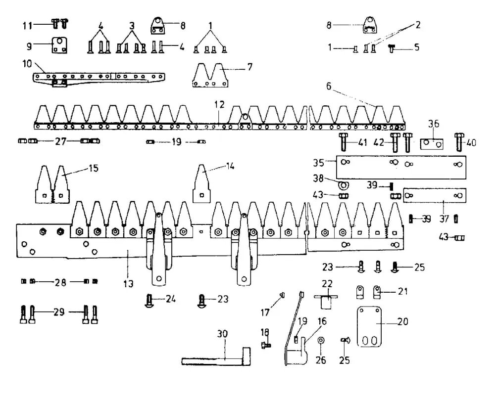 E.S.M. nosník žací lištyKommunaltechnik - nosník žací lišty+ nůž pro komunální techniku jednotlivé díly