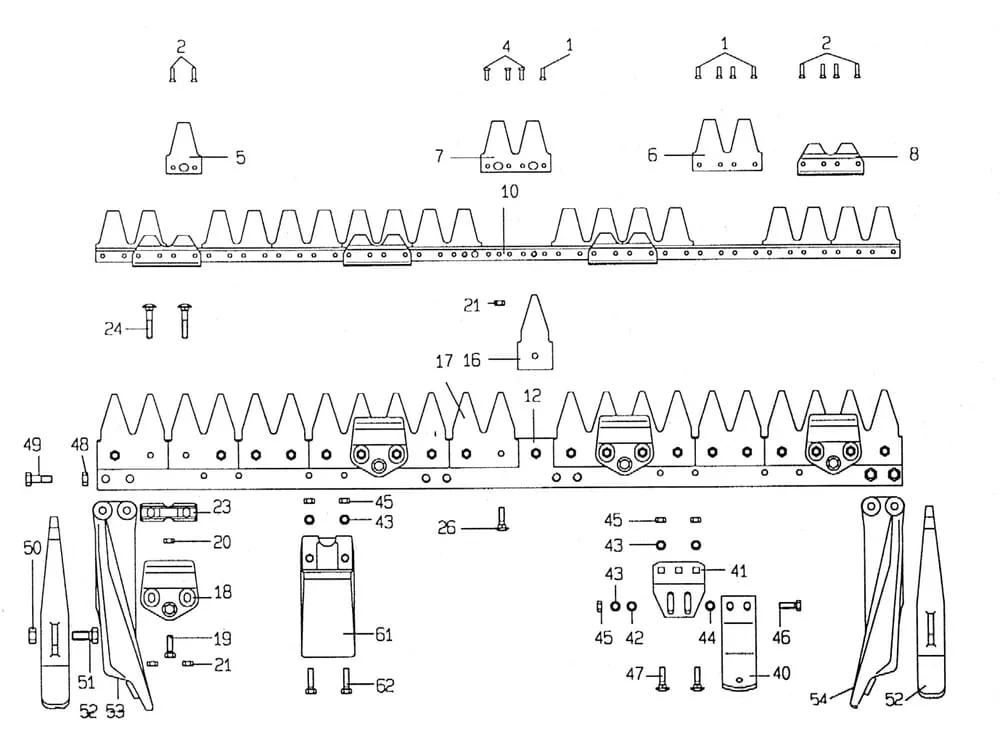 Nosník žací lišty+ nůž Univerzál jednotlivé díly E.S.M.