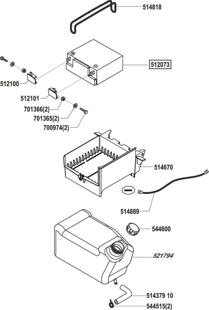 Palivová nádrž - baterie pro AL-KO typ Comfort T750