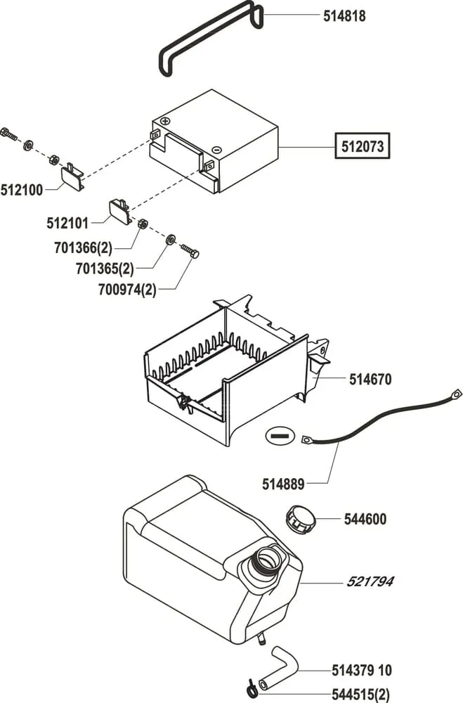 Palivová nádrž - baterie pro AL-KO typ Comfort T1000