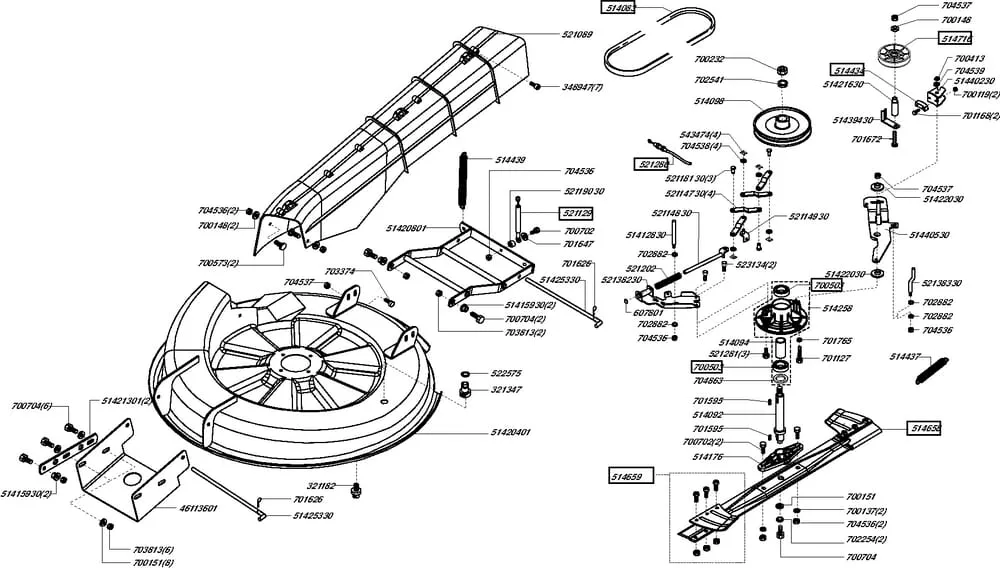 Řezný nástroj - kryt sečení pro AL-KO typ PowerLine T13-82HD