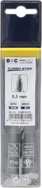 Vrták 5,5 mm HSS-DIN 338-G TURBO STEP