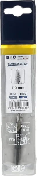 Vrták 7,0 mm HSS-DIN 338-G TURBO STEP