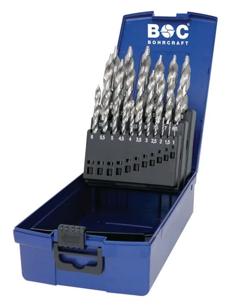 Sada vrtáků, 25dílná, HSS-DIN 338-G TURBO STEP