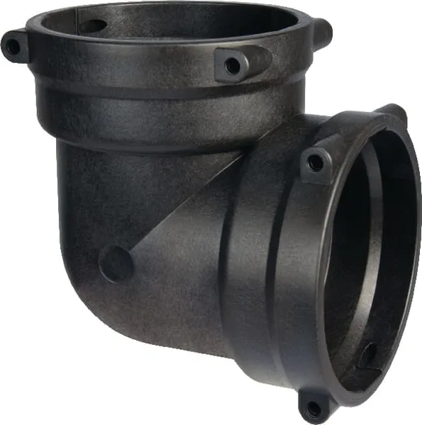 Oblouk 90° s vidlicovým spojením, objímka/objímka, Arag