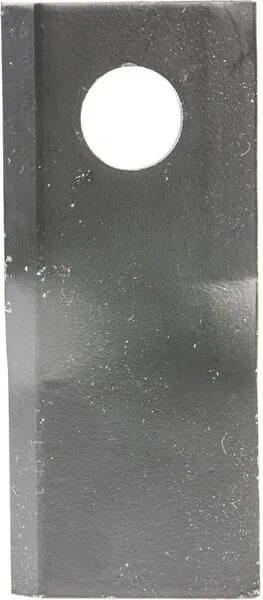 Nůž rotační sekačky rotace vpravo 114 x 48 x 4 mm; otvor Ø 19 mm; vhodný pro Kongskilde JF / Stoll; 25 ks/bal.