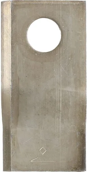 Nůž rotační sekačky rotace vpravo 97 x 48 x 4 mm; otvor Ø 19 mm; vhodný pro Kongskilde JF / Stoll; 25 ks/bal.