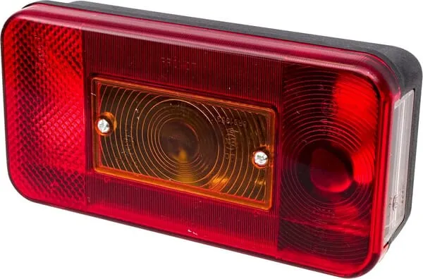 Zadní světlo 12/24 V, obdelníkové, žluté/červené, pevná montáž, 199x102 mm, Promot