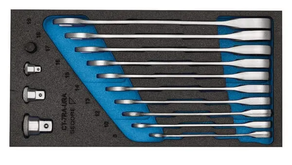 Sada očkoplochých ráčnových klíčů v 1/3 CT modulu