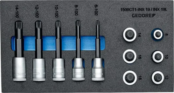 Sada nástrčných šroubovákových bitů 1/2" v 1/3 CT modulu