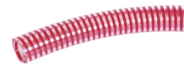 PVC sací a tlaková hadice s plastovou spirálou červená - Vinoflex