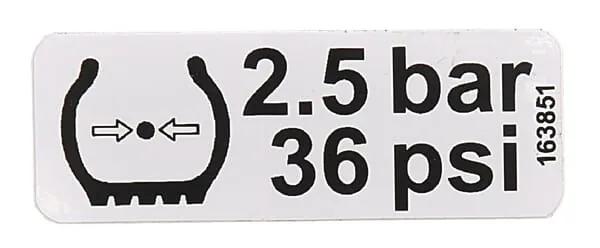 Štítek „2,5 BAR“ Fella