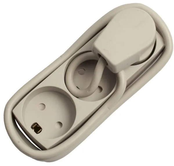 Socket with wire, with ground, 3 tap, Elworks