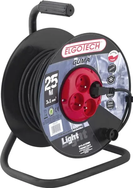 Prodlužovací kabel gumový, navinutý, 25 m