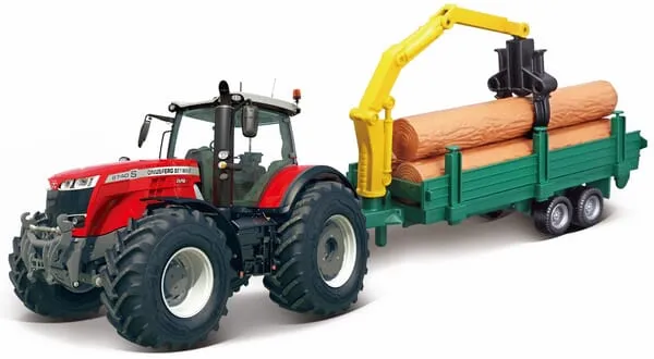 BB1831659 Massey Ferguson 8700 s přívěsem a kládami