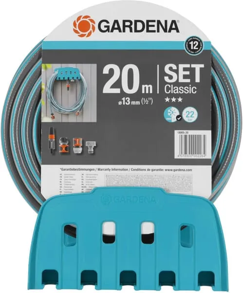 Nástěnný držák hadice s hadicí 20 m kompl. Gardena