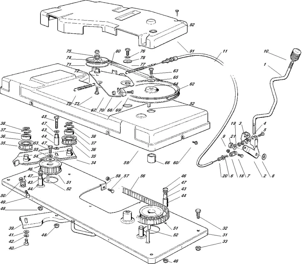 Řezací lišta - pohon - kryt sečení pro Castelgarden typ 102/ 102-122 Hydro - r.v. 1998