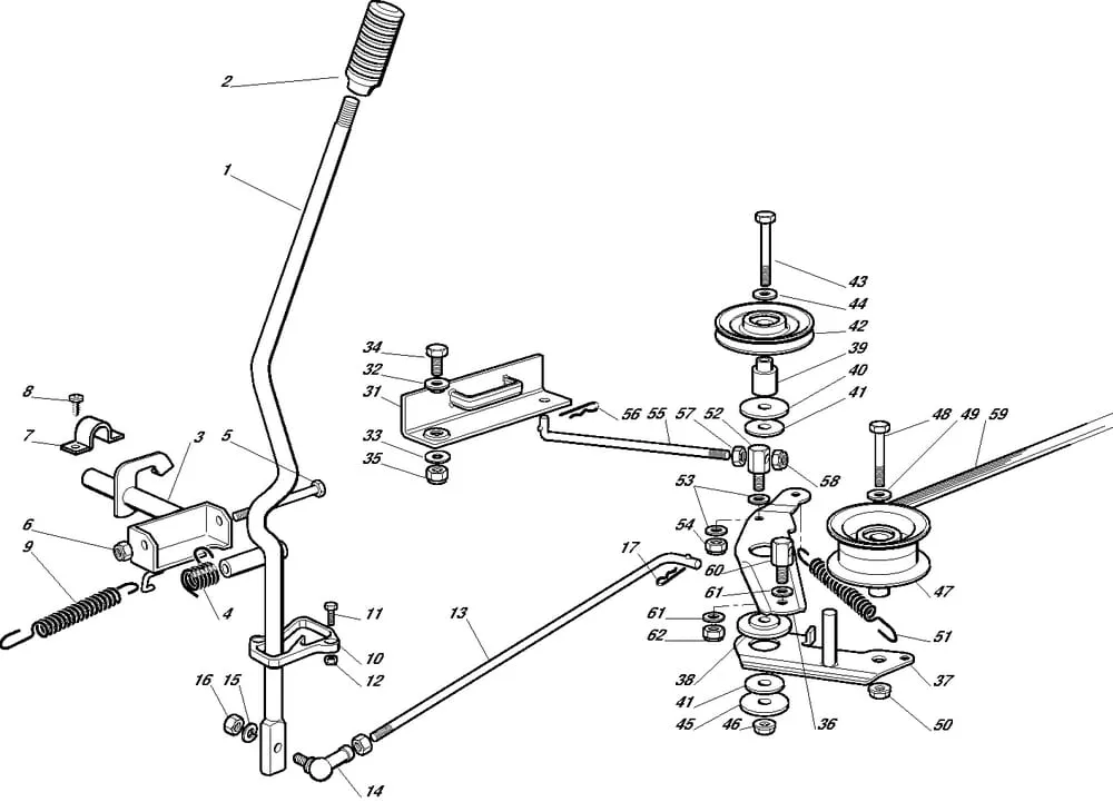 Řezací lišta - pohon - kryt sečení pro Castelgarden typ F72 - r.v. 1998