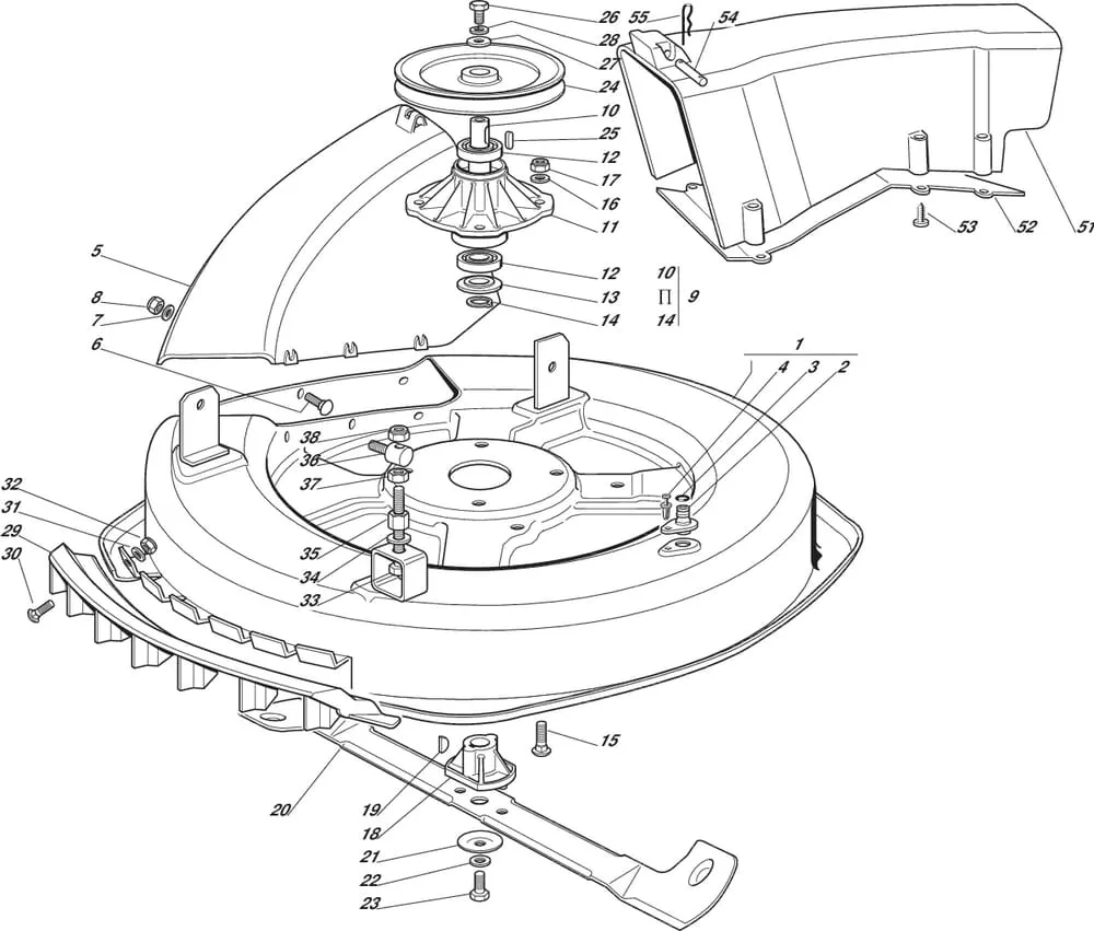 Řezací lišta -kryt sečení - Castelgarden typ F72 - r.v. 1998