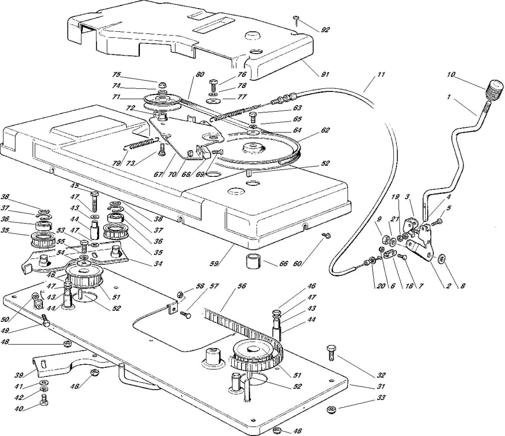 Řezací lišta - pohon - kryt sečení pro Castelgarden typ 102/ 102-122 Hydro - r.v. 1999